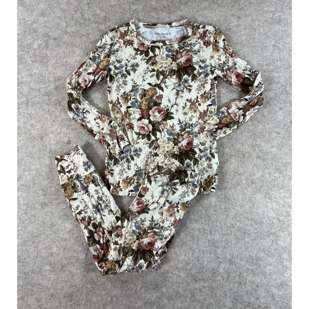Posh Peanut Dauphine Fall Floral Bamboo Pajama Set Size 5/6